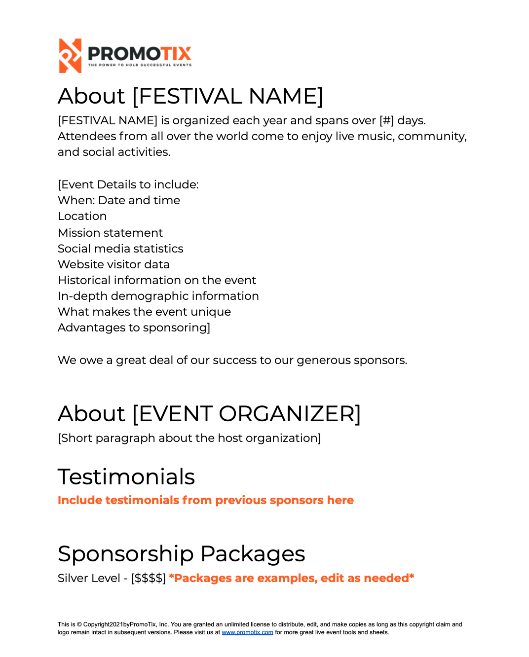 Music festival sponsorship proposal template Music festival sponsorship proposal template